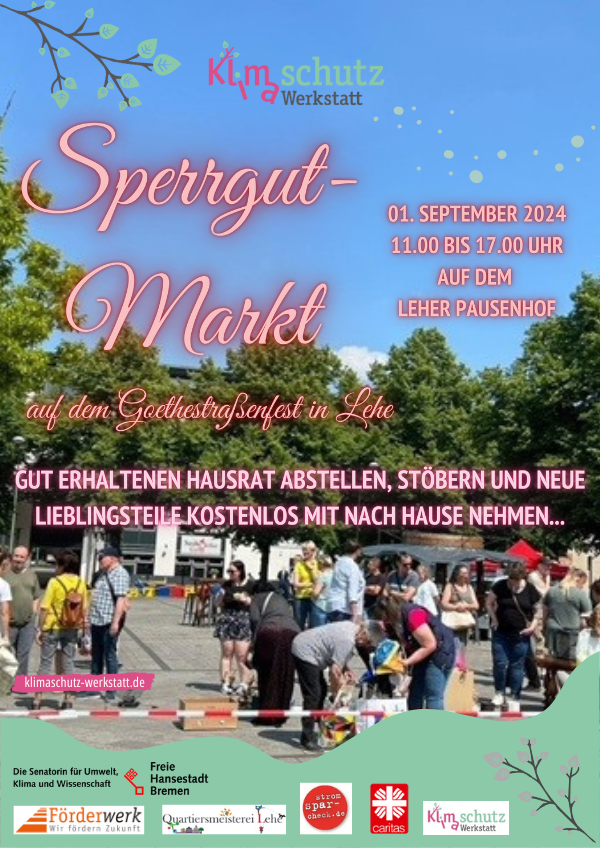 Plakat des Sperrgutmarkts in Bremerhaven Lehe